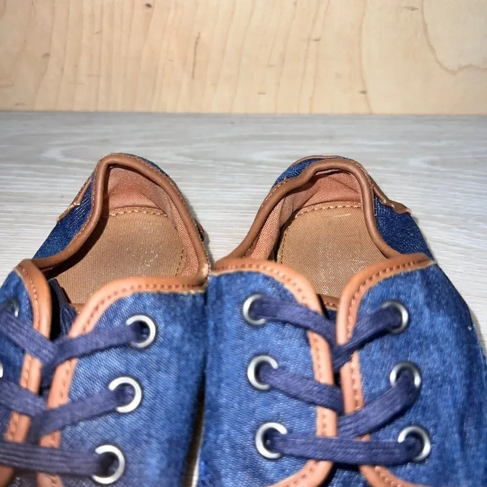Toms Paseo Blue Denim Lace Up Shoes Youth 4‎ UK 3 EURO 36